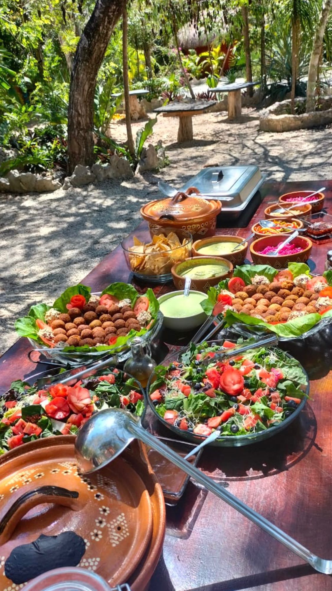 Real nourishing food prepared at DORA Jungle Retreat in Tulum, Mexico.